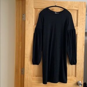 Black long sleeve sweater dress